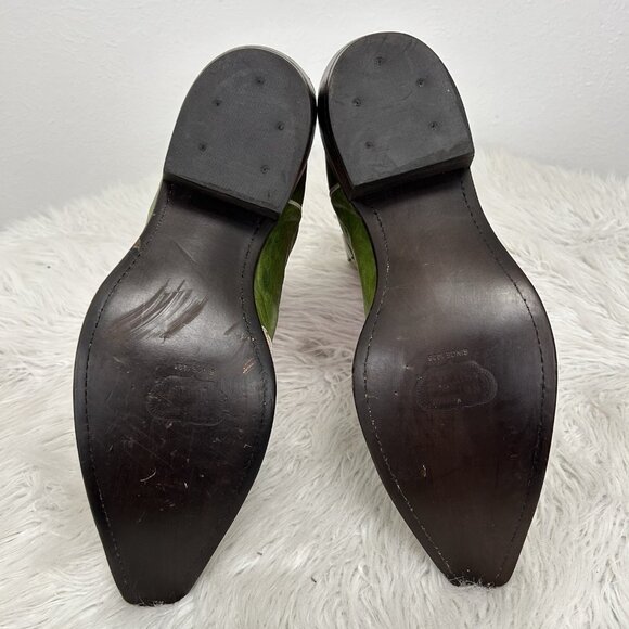 Vintage Nocona Western Cowboy Boots Pink Green Colorful Unique Size 11B Snip Toe - Picture 10 of 12